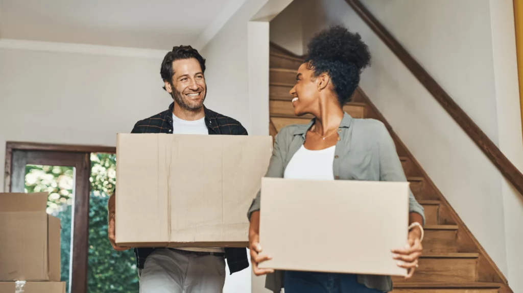 Image of a couple moving in after purchase financing