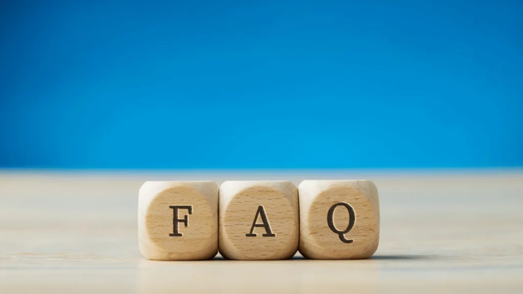 image of FAQ cubes set up for questions about self-employed financing